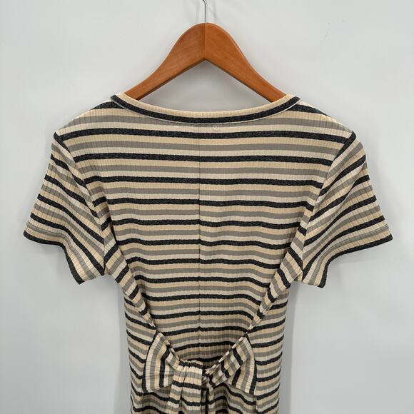 REBECCA MINKOFF Striped Mary Ribbed Tie Waist Dress // M - Picture 10 of 12